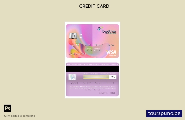 listo para imprimir plantilla de tarjeta electrónica de visa bancaria de USA Mis